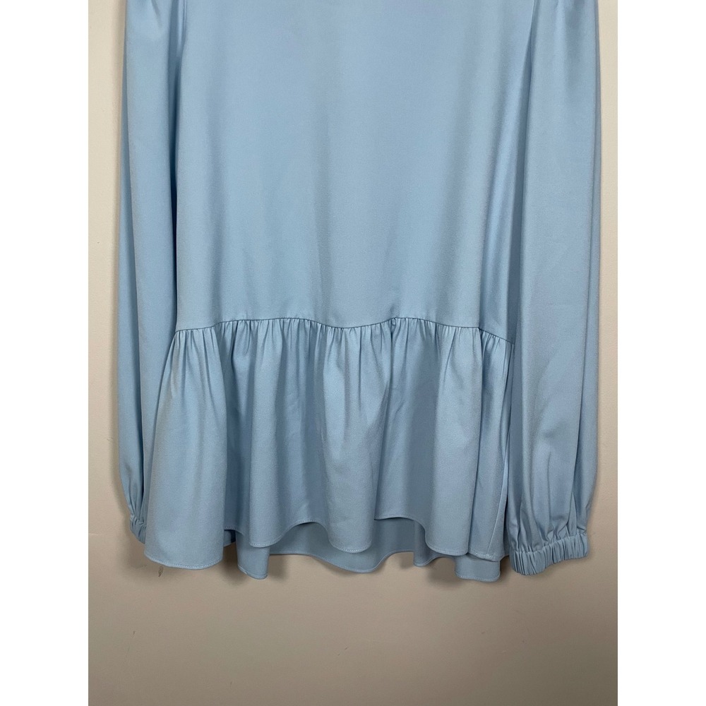 Tuckernuck Sky Blue Peplum Long-Sleeve Blouse - Picture 4 of 9